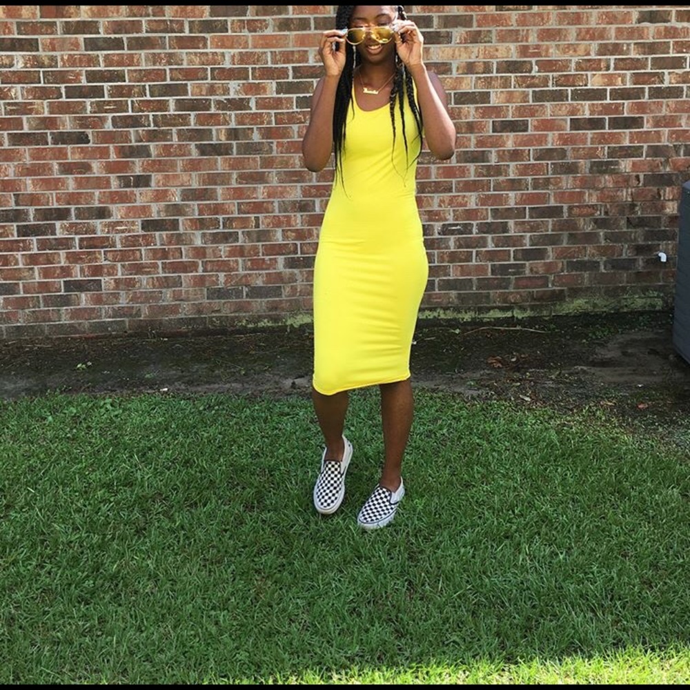 Bright yellow dress